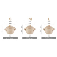 Ensemble de casseroles en céramique de terre cuite beige clair et marron minimaliste japonais, pot à ragoût multi-capacité