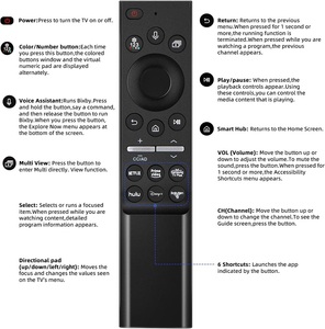 Télécommande vocale de remplacement BN59-01385A <span class=keywords><strong>2022</strong></span> pour téléviseurs intelligents <span class=keywords><strong>Samsung</strong></span> Crystal UHD QLED incurvés 4K <span class=keywords><strong>8K</strong></span> - Product Image 2