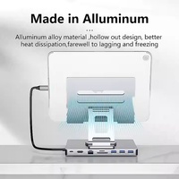 Support de tablette pliable USB C Hub 4K60hz HD Type-C PD 100W Charge SD/TF Slot Reader Usb3.0 5Gbps 9 en 1 Docking Station
