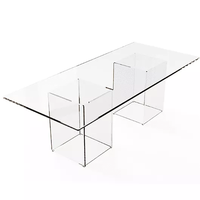 Meubles de luxe Table transparente, bureau, Table de Communion en plexiglas, grandes Tables à manger en acrylique