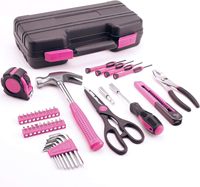 Kit d'Outils Ménagers à Main de 39 Mécaniciens Rose Set d'Outils et Quincaillerie