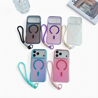 Étui de téléphone magnétique sans fil personnalisé de luxe antichoc en TPU + acrylique avec support d'appareil photo pour iPhone 18 Pro 18 Pro Max