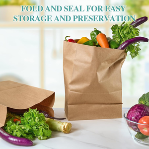 Bolsa de pan de papel Kraft personalizable embalaje de alimentos para llevar biodegradable sin asa para entrega y almuerzo - Product Image 6