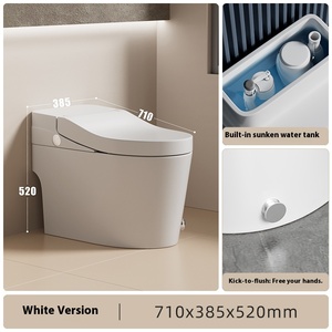 Toilette de salle de bain siphonique domestique à impulsion de couleur intelligente personnalisée sans limite de pression d'eau et débranchée - Product Image 6