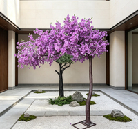 Arbres artificiels de cerisier en fleurs rose et blanc, grands arbres de cerisier artificiels, arbre de mariage pour l'intérieur