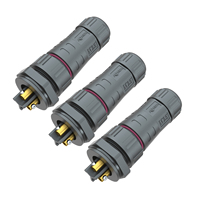 UL/TUV Cert 25A AC Power Plug M25 Panel Mount 3Pin Male Female Socket Screw Fixing Cable Connector IP68 for Lighting Panels