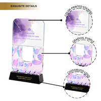 Trofeo de Cristal Personalizado al por Mayor, Impresión UV a Color, Logotipo en Cristal K9, Premio para Ceremonias Empresariales, Recuerdo