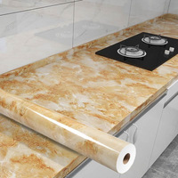 Papier peint en marbre pour la maison et la décoration intérieure Rouleau de papier peint en PVC autocollant imperméable pelable pour la salle de bain et la cuisine