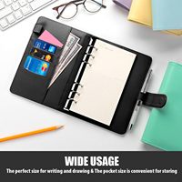 Carnet de notes A5 personnalisé en cuir PU rechargeable à 6 anneaux pour papier de remplissage Journal de poche à feuilles mobiles avec boucle magnétique