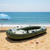 Bateau de pêche gonflable personnalisable pour 2 à 4 personnes, 5 compartiments, capacité de 240 kg, coque en PVC, pour lacs, rivières, sports nautiques, Tricon