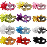 Masque de mascarade en dentelle pour femmes, style vénitien, PVC + dentelle, masque pour les yeux pour Halloween, pour les fêtes de carnaval, noir, grand format (16x11cm, 12 couleurs)
