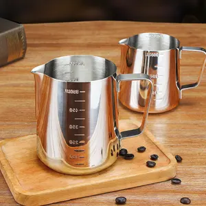 350/600/900ml Measuring Milk Steaming Jug Stainless Steel Milk Frothing Pitcher With Measurement Milk Jug