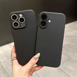 Funda Ultrafina de TPU Negro Mate Esmerilado para iPhone 16 15 14 13 12 Mini 11 Pro Max X XS XR 7 8 Plus, Protector de Lente de Cámara - Product Image 1