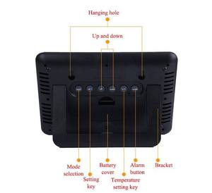 Phong cách hiện đại bàn kỹ thuật số lớn LCD Đồng hồ báo thức đa mục đích vĩnh viễn lịch với nhiệt độ tường treo pin Powered - Product Image 5