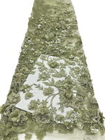 NI.AI 2026 Tissu en dentelle française en tulle brodé de perles et de sequins écologiques, tissu de luxe africain en dentelle à sequins lourds pour robe