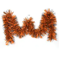 Halloween Tinsel Garland Black and Orange Shiny Garland Hanging Decorations for Halloween Party Holiday Supplies