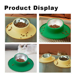Alta Qualidade Rodada <span class=keywords><strong>Anti</strong></span> Formiga De Aço Inoxidável Dog <span class=keywords><strong>Bowl</strong></span> Pet <span class=keywords><strong>Cat</strong></span> Dog Alimentador Tigelas Com Non Slip Mat - Product Image 6
