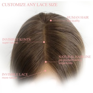 Perruque frontale en dentelle suisse HD sans colle, cheveux humains vierges européens, cuticules alignées, ondulation naturelle, mèches blondes - Product Image 4