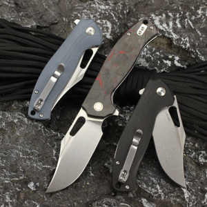 GT-T0050 منفذ بيع المصنع سكين قابل للطي للاستخدام الخارجي بمقبض من ألياف الكربون/G10 سكين تكتيكي من Tunafire - Product Image 4