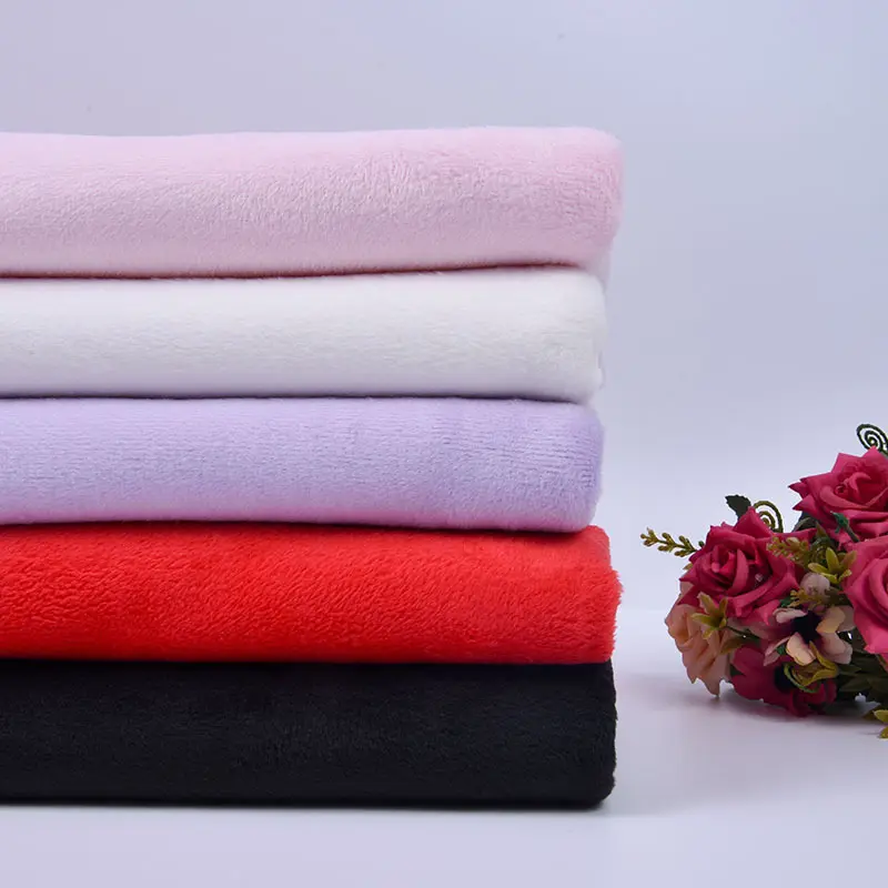 Free Sample Hot Sale Wholesale Short Plush Crystal Super Soft Fleece Fabric For Toy Bedding Pajamas Cushion