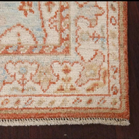 New Orange Oushak Modern Abstract Vegetable Dye Peach/Accent Rug Custom Cotton Handmade Reversible Stain Resistant Pet Friendly