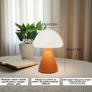Lámpara de cabecera <span class=keywords><strong>para</strong></span> habitación matrimonial, lámpara perpetua de alta gama <span class=keywords><strong>para</strong></span> crear ambiente en el <span class=keywords><strong>dormitorio</strong></span>, lámpara decorativa, lámpara LED de escritorio, lámpara con forma de hongo - Product Image 2
