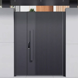 Cancello Principale in Alluminio Nero di Alta Qualità per Villa, Porta di Sicurezza a <span class=keywords><strong>Doppia</strong></span> <span class=keywords><strong>Anta</strong></span> per Giardino - Product Image 2