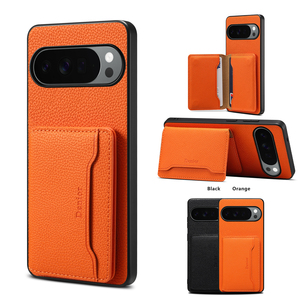 เคสโทรศัพท์กันกระแทกพร้อมที่วางการ์ดแม่เหล็กไร้สายลายลิ้นจี่ PU สำหรับ Pixel 11/10/9/8/7/6 ซีรีส์ - Product Image 1