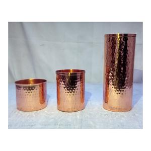 Hammered Copper <b>Candle</b> Jar Set of Three <b>Candle</b> Containers <b>Candle</b> <b>Tins</b> Manufacturer From India - Product Image 1