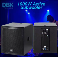 DBK Bass Box 1000W Caisson de basses actif de 12 pouces Caisson de basses alimenté en bois personnalisé pour concert sur scène