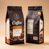 Sacs à café à fond plat imprimés sur mesure 250g 500g 1kg 2kg 5kg, pochette pour grains de café, emballage anti-humidité avec valve et fermeture éclair