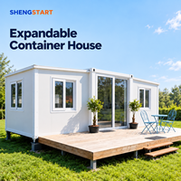 Maison conteneur extensible de 10 pieds, 1 chambre, maisonnette préfabriquée prête à vivre, maison modulaire portable avec cuisine et salle de bain