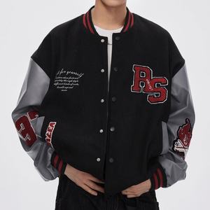 Custom Fashion Style Men's Baseball Jacket with Embroidered Letter Pattern Winter <b>Towel</b> Material Front Logo Jacket Manufacturer - Product Image 2