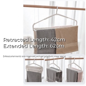Promotion : Séchoir à linge pliable et rétractable en plastique, coupe-vent, avec crochet rotatif à 360° pour serviettes de bain et literie à domicile - Product Image 2