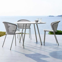 Ensemble de table et chaises de salle à manger d'extérieur en aluminium et osier, mobilier de jardin moderne, résistant aux intempéries, écologique, mousse haute densité