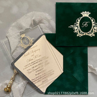 Enveloppes en velours acrylique sur mesure pour commandes transfrontalières, style français, pour cartes de vœux de mariage, de fêtes et d'affaires, avec estampage à chaud