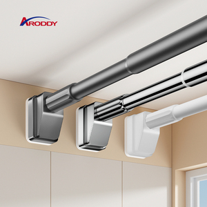 ARODDY - Barra de Cortina Ajustable de Hierro para Ventanas, de 2.1 a 3.0 m, para Perforar y Colocar Cortinas - Product Image 1