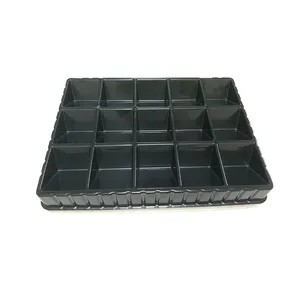SHUNYUE Custom Black ABS Blister Plastic Tray With 15 Holes Poker Plastic Display Rack Tray