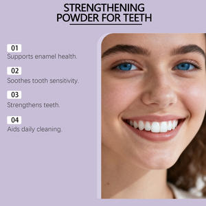 Etiqueta privada Logotipo personalizado Menta Sabor Blanqueamiento de <span class=keywords><strong>dientes</strong></span> Dental Reducir <span class=keywords><strong>sarro</strong></span> Aliento fresco <span class=keywords><strong>Dientes</strong></span> Polvo blanqueador blanco - Product Image 4