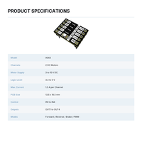 Module de commande de moteur DC double miniature avec contrôle de vitesse PWM, marche avant/arrière et freinage pour voiture robot Arduino