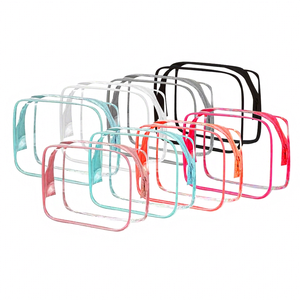 Bolsa de Cosméticos de Viaje de PVC de Gran Capacidad con Logotipo Personalizado, Bolsa de Almacenamiento de Maquillaje Portátil con Cierres, Bolsas de Aseo Transparentes - Product Image 1