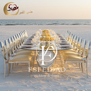 Luxurious Modern Gold Stainless Steel Customized Dining Table & <b>Chairs</b> for Wedding Banquet Hotel Apartment Events - Product Image 3