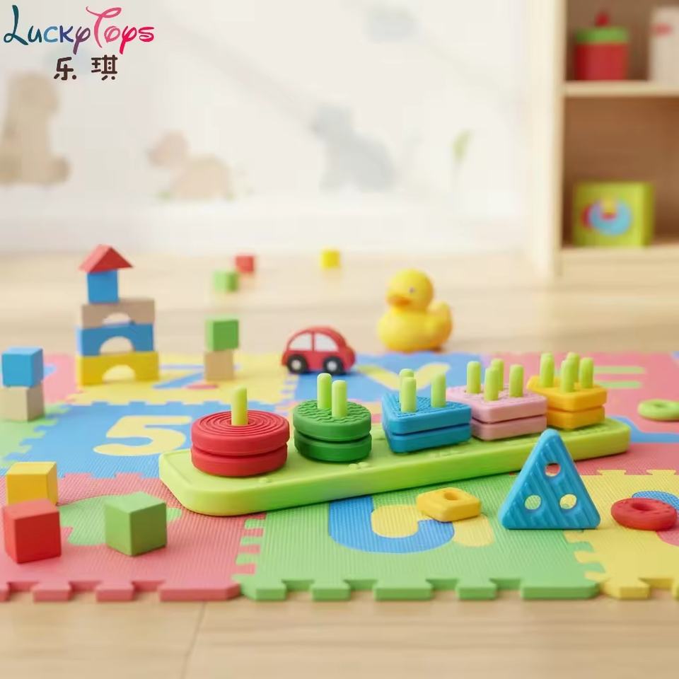Toy Stack Animated Silicone Blocks Montessori Sensory Toys Color Sorting Stacking Soft ...