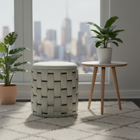 Pouf ottoman moderne en tissu velours, tabourets pouf, pouf de sol