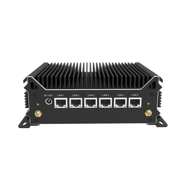 Fanless MINI PC 6 Port 2.5G Ethernet Alder Lake-N N100 N150 N305 Firewall Router Cybersecurity Broadband Aggregation DP + HD