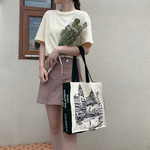 Sac en toile de coton écologique, sac d'épicerie, toile pour <span class=keywords><strong>Shopping</strong></span> de plage, nouvelle collection 2020 - Product Image 4
