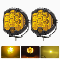 Projecteur de travail LED trois faces, 7 pouces 90W, projecteur haute luminosité pour véhicules tout-terrain