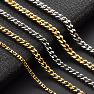 Chaîne et collier ras-du-cou en acier inoxydable maille gourmette cubaine pour hommes – Vente en gros à chaud - Product Image 2