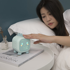 Phim Hoạt Hình Dễ Thương Khủng Long Bảng Bàn Kỹ Thuật Số Thời Gian Đồng Hồ Báo Thức Cho Nhà Trẻ Em Trẻ Em Phòng Ngủ Đầu Giường Ánh Sáng Ban Đêm Đứng Đồng Hồ Báo Thức - Product Image 2