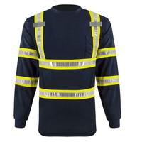 ZUJA Stock disponible de haute qualité respirant léger à manches longues PVC travail en plein air réflecteur chemise haute visibilité